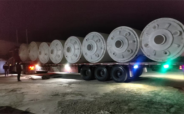 泾川锥底桶交付现场